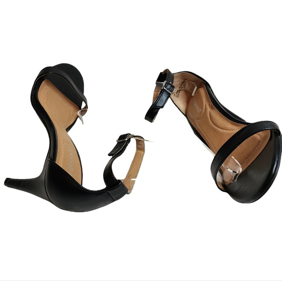 Lane Bryant 9W Black Ankle Strap Heels Sandals Size 9 Wide Width - Picture 10 of 16